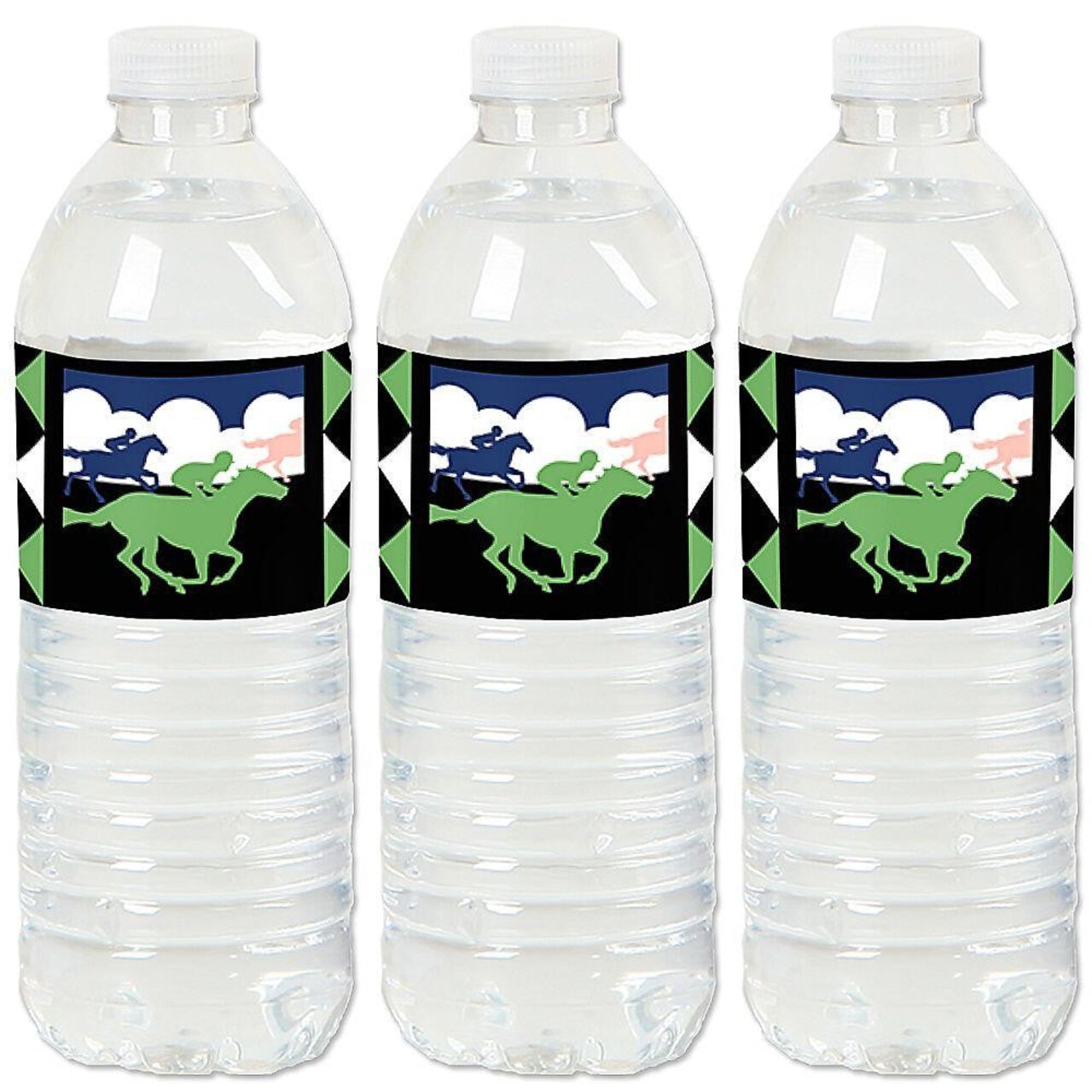Big Dot of Happiness Kentucky Horse Derby - Horse Race Party Water Bottle Sticker Labels - Set of 20